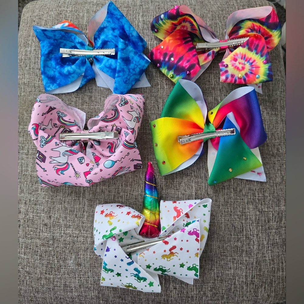 Colorful Hair Bow Set - Picture 2 of 10